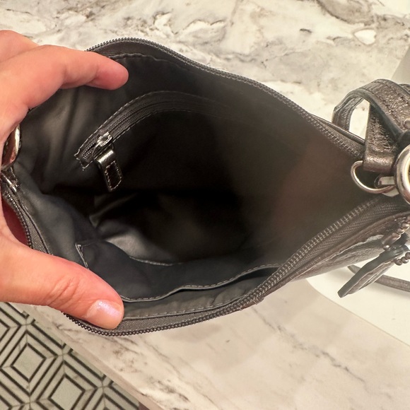 Coach Ashley Leather Swingpack Crossbody Bag Pewter - Picture 3 of 5